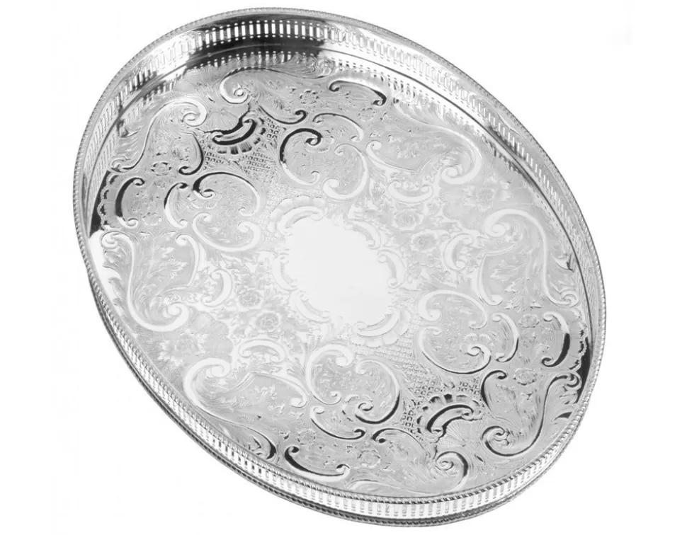Arthur Price Trays* For The Table 15.25 Oval Mounted Gallery Tray