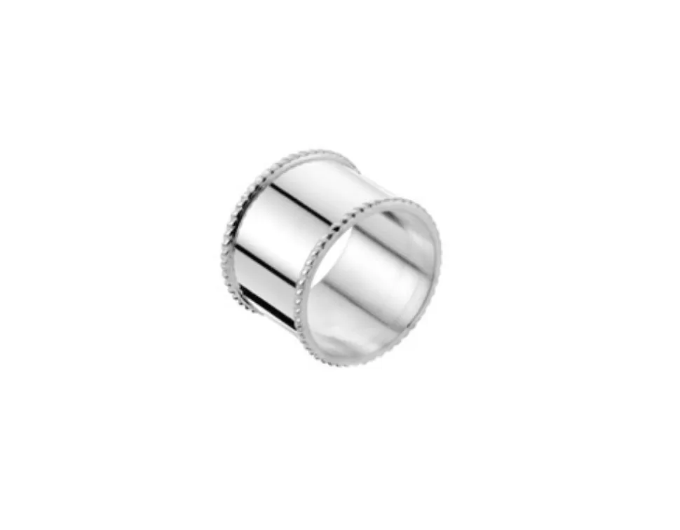 Arthur Price Tableware* For The Table Single Mounted Napkin Ring With A Bead Bord