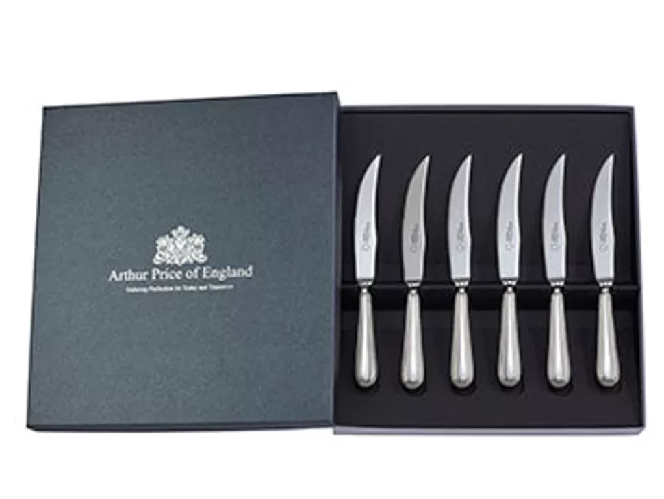 Arthur Price Bead*Bead Box Of 6 Steak Knives Of England