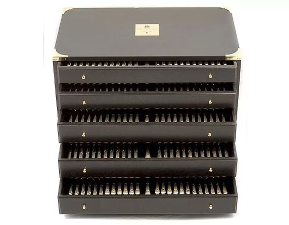 Arthur Price Empire Flame All&Gold Plate*Clive Christian All-Gold Plated Empire Flame 85 Piece Chest Set