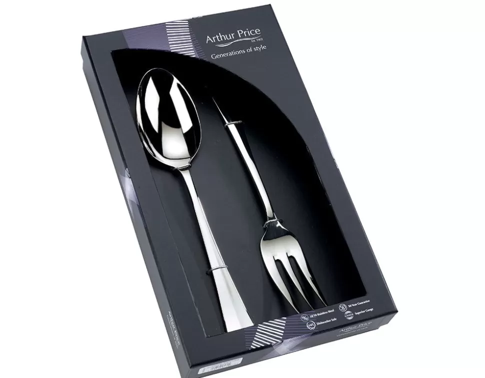 Arthur Price Rattail*Everyday Classic Rattail Box Of Large Serving Spoon And Fork (New)