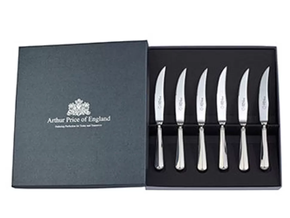 Arthur Price Rattail*Rattail Box Of 6 Steak Knives Of England